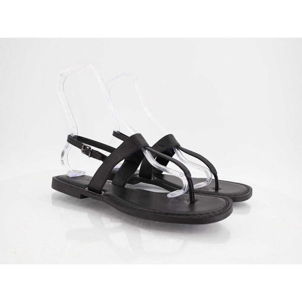 Aerosoles Cherry Slingback Sandals Size 10 Black Leather Thong Minimalistic